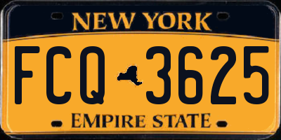 NY license plate FCQ3625