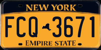 NY license plate FCQ3671