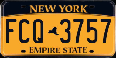 NY license plate FCQ3757