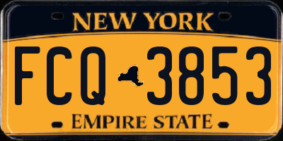 NY license plate FCQ3853