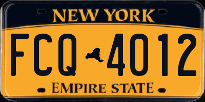 NY license plate FCQ4012