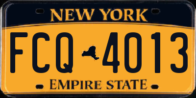NY license plate FCQ4013