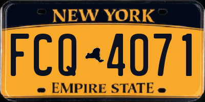 NY license plate FCQ4071