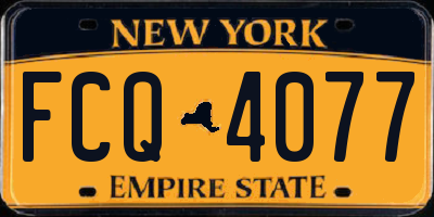 NY license plate FCQ4077