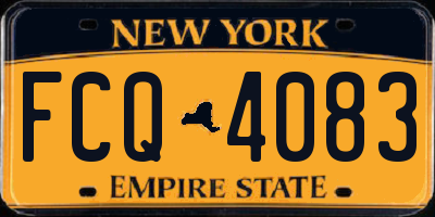 NY license plate FCQ4083