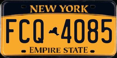 NY license plate FCQ4085