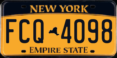 NY license plate FCQ4098