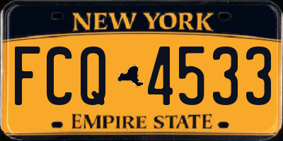 NY license plate FCQ4533