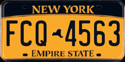 NY license plate FCQ4563