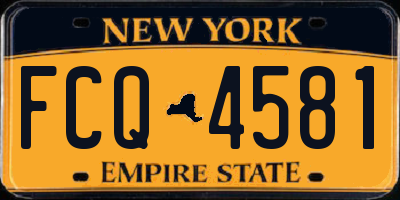 NY license plate FCQ4581