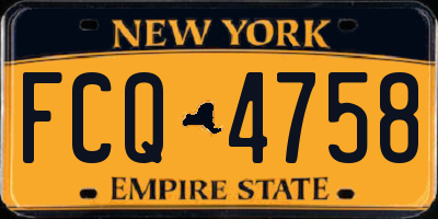NY license plate FCQ4758