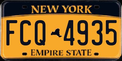 NY license plate FCQ4935