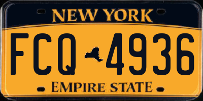NY license plate FCQ4936