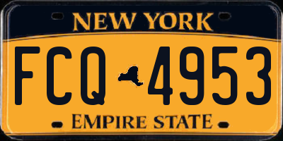 NY license plate FCQ4953