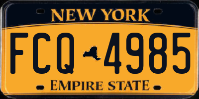 NY license plate FCQ4985
