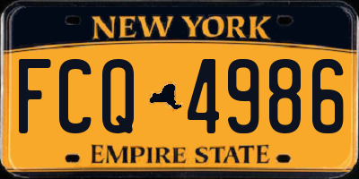 NY license plate FCQ4986