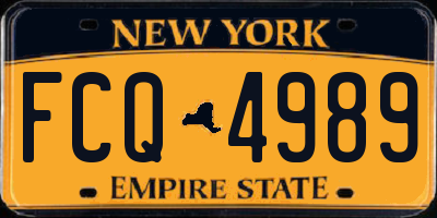 NY license plate FCQ4989