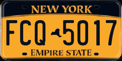 NY license plate FCQ5017