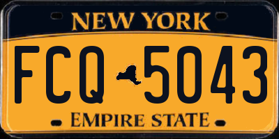 NY license plate FCQ5043