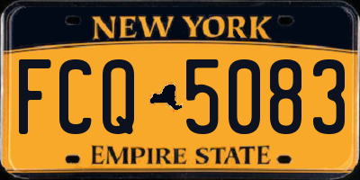 NY license plate FCQ5083