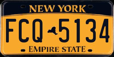 NY license plate FCQ5134