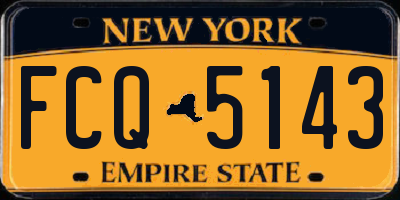 NY license plate FCQ5143