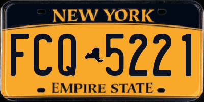 NY license plate FCQ5221