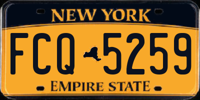 NY license plate FCQ5259
