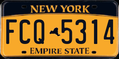 NY license plate FCQ5314