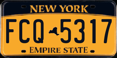NY license plate FCQ5317