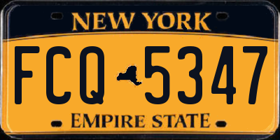 NY license plate FCQ5347