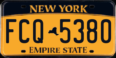 NY license plate FCQ5380