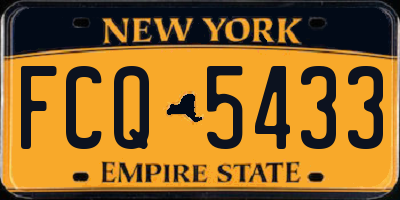 NY license plate FCQ5433