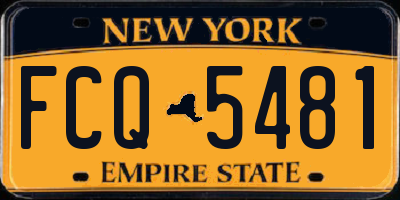 NY license plate FCQ5481