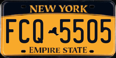NY license plate FCQ5505