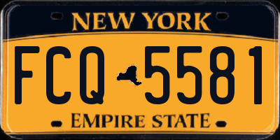 NY license plate FCQ5581