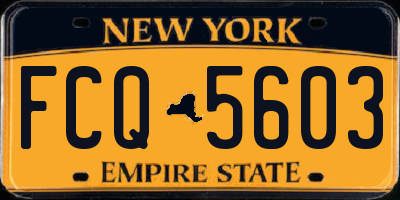 NY license plate FCQ5603