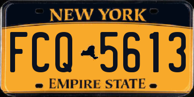 NY license plate FCQ5613