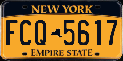 NY license plate FCQ5617