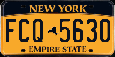 NY license plate FCQ5630