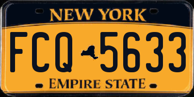 NY license plate FCQ5633