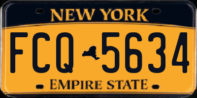 NY license plate FCQ5634