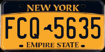 NY license plate FCQ5635