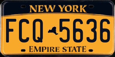 NY license plate FCQ5636