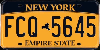 NY license plate FCQ5645