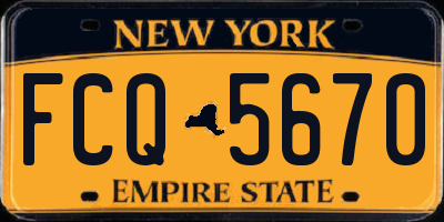 NY license plate FCQ5670