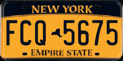 NY license plate FCQ5675
