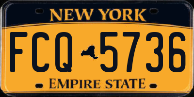 NY license plate FCQ5736