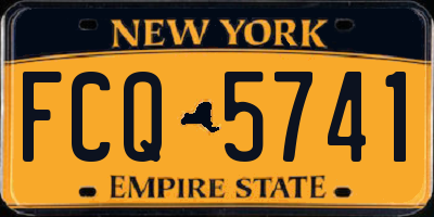 NY license plate FCQ5741