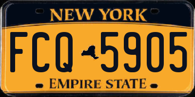NY license plate FCQ5905